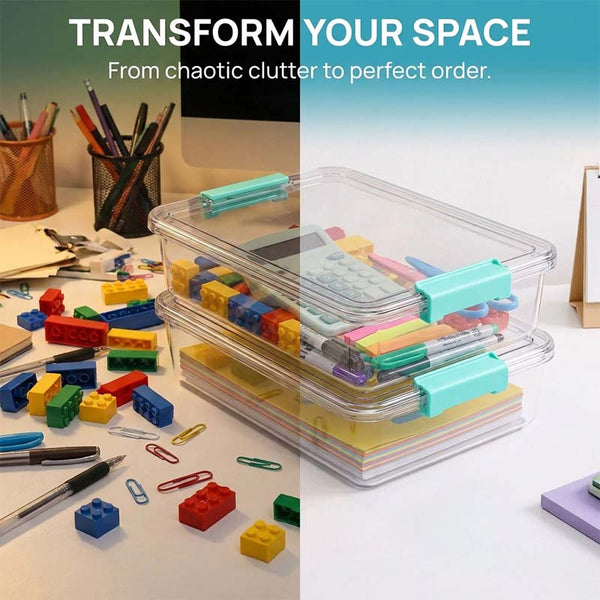 Sakerplus® Transparent Stackable Storage Box with Lid