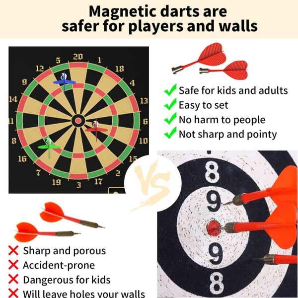 Sakerplus® Magnetic Dart Board Double-Sided Game