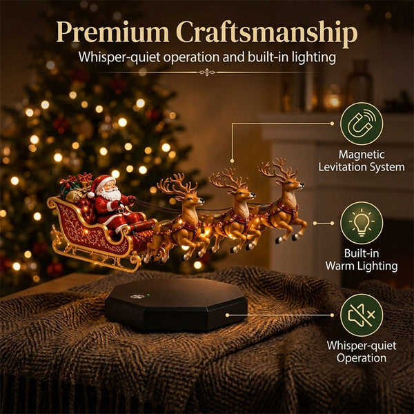 Sakerplus® Magnetic Floating Santa Sleigh Display