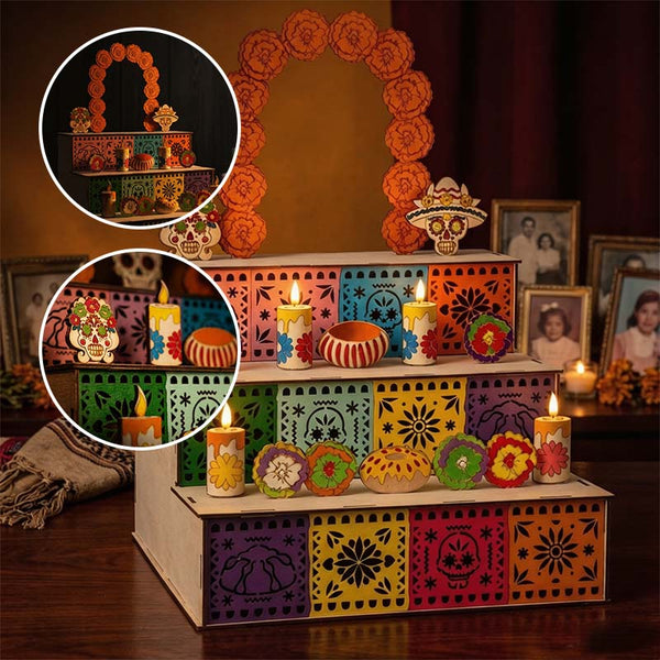 Sakerplus® Wooden Day Of The Dead Altar