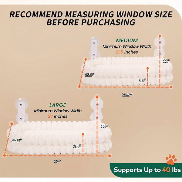 Sakerplus® Cat Window Perch Hammock Bed