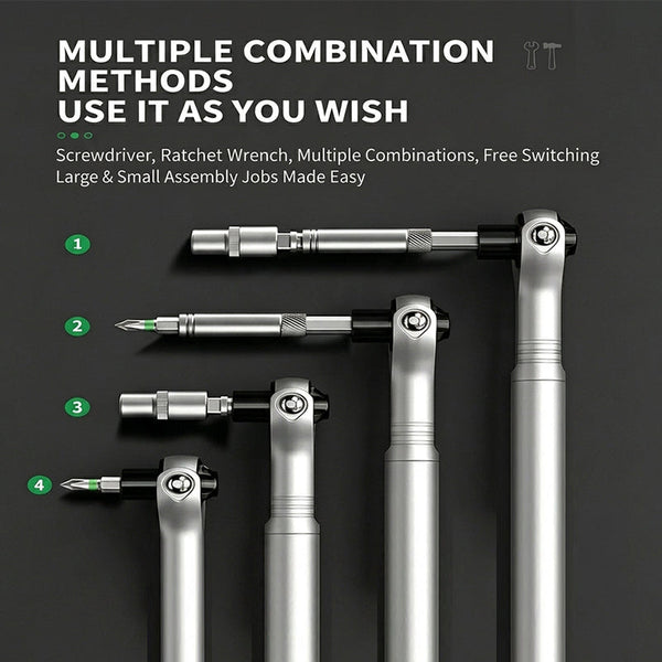 Sakerplus® Universal Multi-Angle Ratchet Screwdriver Set