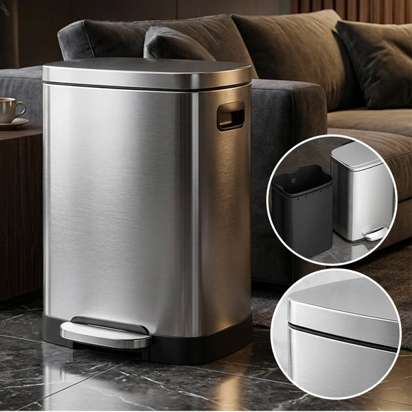 Sakerplus® Stainless Steel Trash Can with Lid