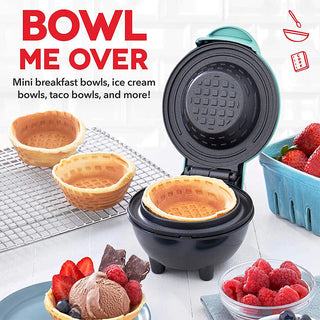 Sakerplus® Mini Waffle Bowl Maker Non-Stick Coating