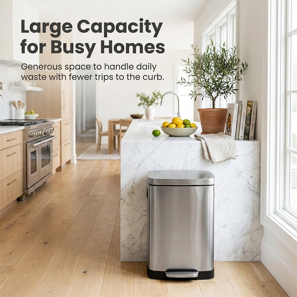 Sakerplus® Stainless Steel Trash Can with Lid