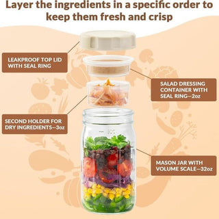 Sakerplus® Salad Dressing Container Glass Jars