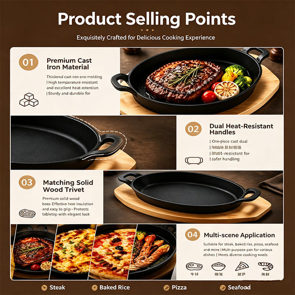 Sakerplus® Small Cast Iron Skillet Set