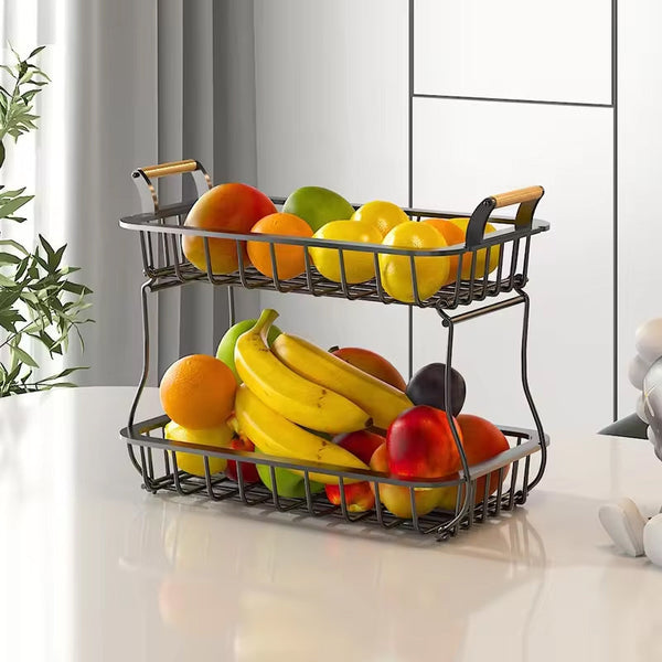 Sakerplus® 2-Tier Metal Wire Fruit Storage Basket
