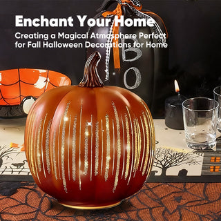 Sakerplus Illuminated Starry Night Glass Pumpkins
