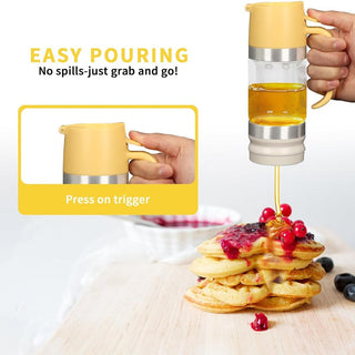 Sakerplus® Glass Honey Syrup Dispenser Jar