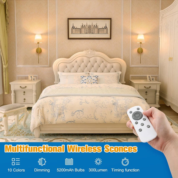 Sakerplus® Rechargeable Battery Operated Wall Sconces