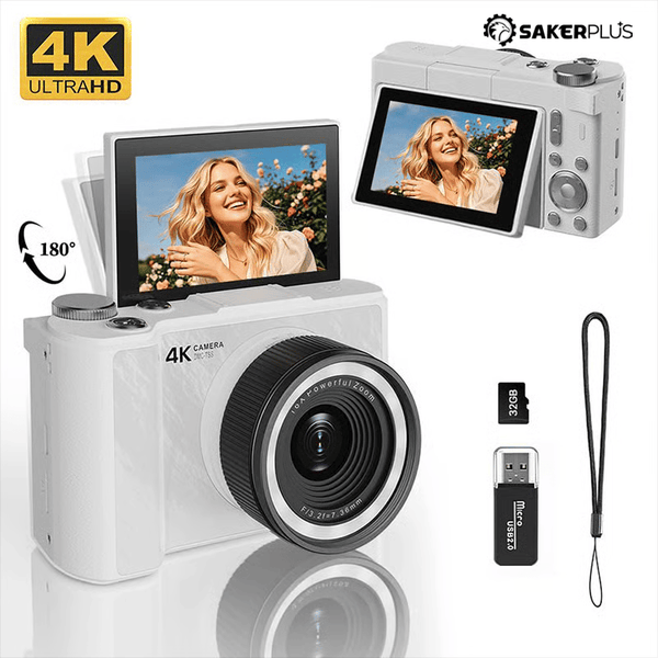 Sakerplus® 4K Mini Kids Digital Camera With Flip Screen