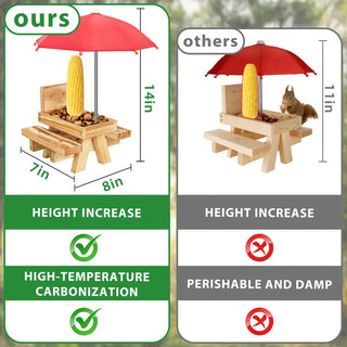 Sakerplus® Outdoor Wooden Squirrel Feeder