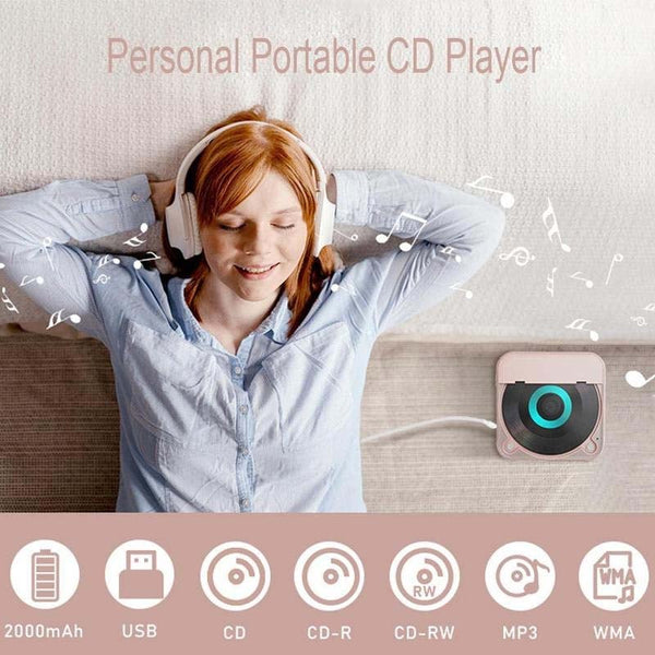 Sakerplus Portable Bluetooth-compatible CD Player