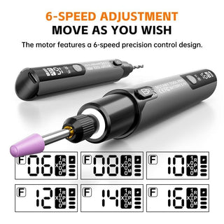 Sakerplus® Mini Electric Rotary Tool Set with LED Light & Digital Display