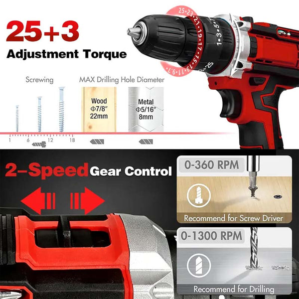 Sakerplus® 128 Piece Cordless Drill Tool Set