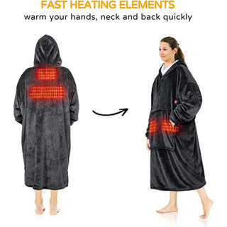 Sakerplus Cordless Oversized Heated Hoodie Blanket