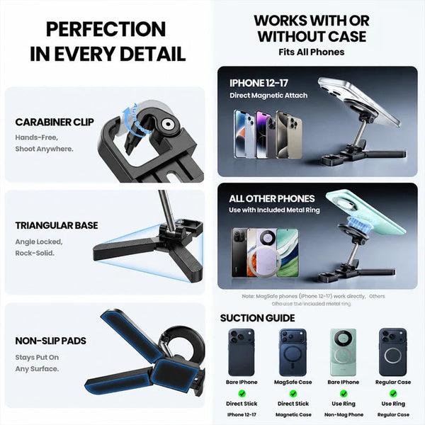 Sakerplus® Foldable Dual-Sided Magnetic Phone Stand