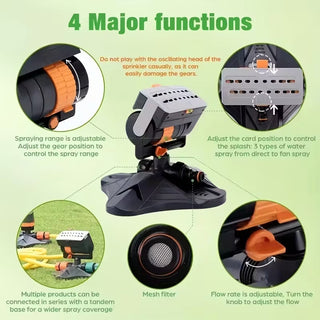 Sakerplus®  Adjustable Oscillating Sprinkler Wide Coverage