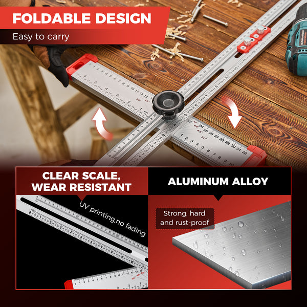 SAKER® 4 in 1 Drilling Positioning Ruler