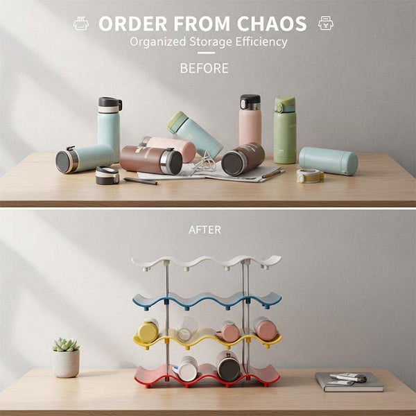 Sakerplus® Stackable Wave Cup Storage Rack