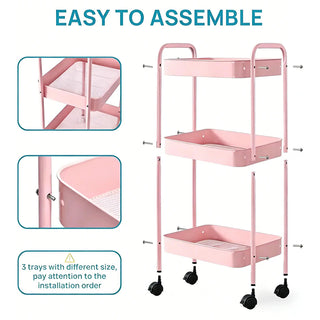 Sakerplus® Three Tier Rolling Storage Cart