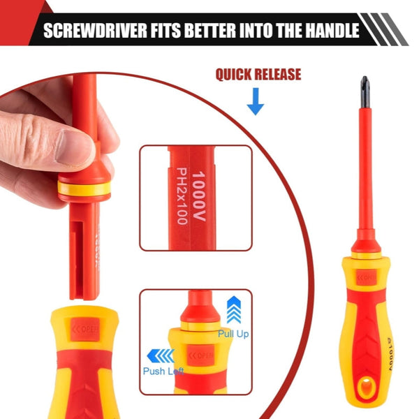 Sakerplus® 13-Piece 1000V Insulated Magnetic Screwdriver Set