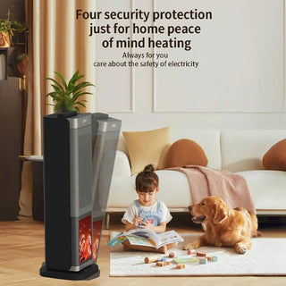 Sakerplus® Oscillating Electric Fireplace Tower Heater