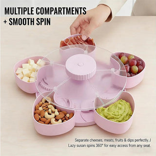 Sakerplus® Rotating Divided Snack Serving Tray