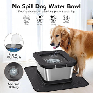 Sakerplus® 10L Stainless Steel No Spill Pet Bowl