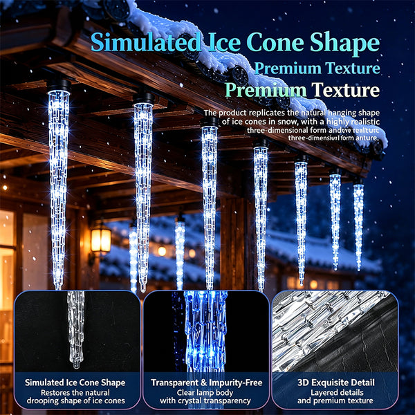 Sakerplus® Outdoor Multicolor Music Sync Icicle Lights