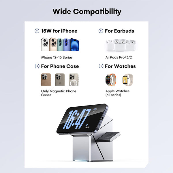 Sakerplus 3 in 1 Charging Station for Apple