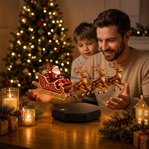 Sakerplus® Magnetic Floating Santa Sleigh Display