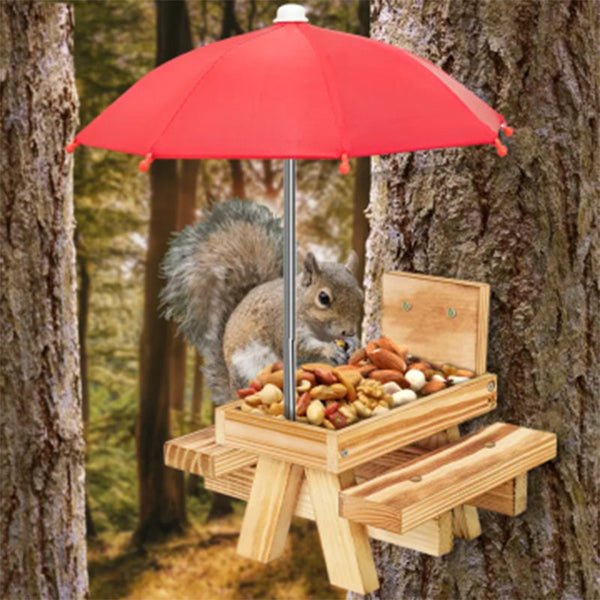 Sakerplus® Outdoor Wooden Squirrel Feeder