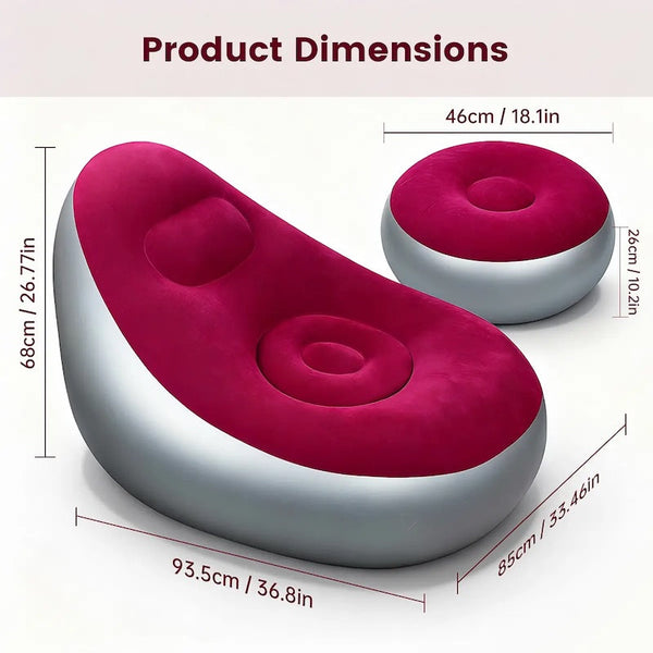 Sakerplus® Portable Inflatable Lazy Chair With Footstool