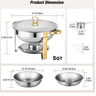 Sakerplus® Round Stainless Steel Chafing Set