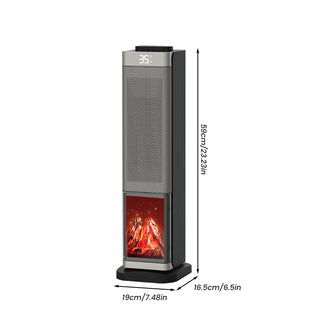 Sakerplus® Oscillating Electric Fireplace Tower Heater
