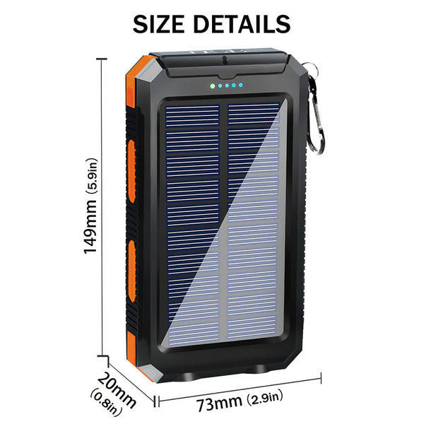 Sakerplus® Portable Solar Power Bank With Flashlight