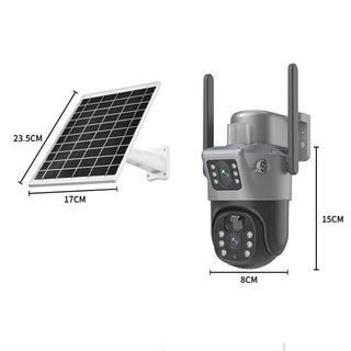 Sakerplus Dual Lens Solar Security Camera Outdoor