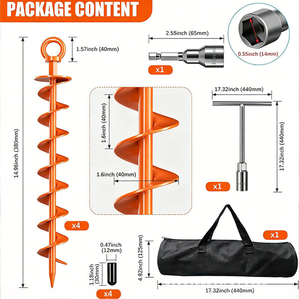 Sakerplus® Ground Anchor Screw In Spiral Anchors