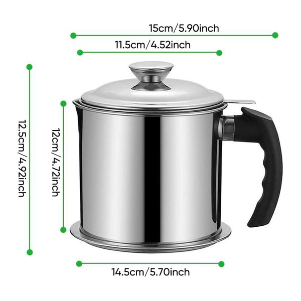 Sakerplus® Stainless Steel Oil Pot with Filter