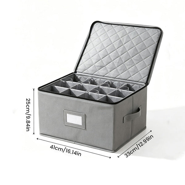 Sakerplus® Stackable Drinkware Storage Box With Dividers