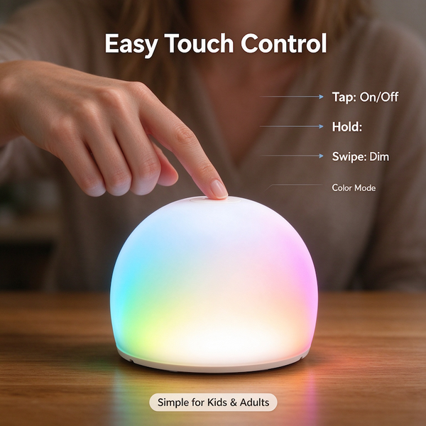Sakerplus® Squishy Egg Multicolor Tap Night Light