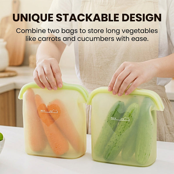 Sakerplus® Stand Up Silicone Food Storage Bag