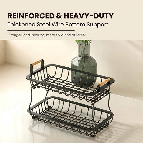 Sakerplus® 2-Tier Metal Wire Fruit Storage Basket