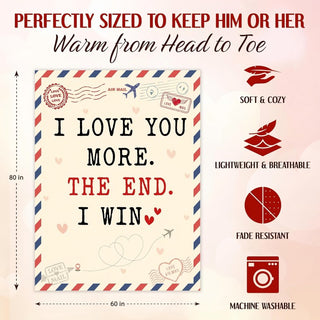 Sakerplus® Romantic Love Throw Blanket for Couples