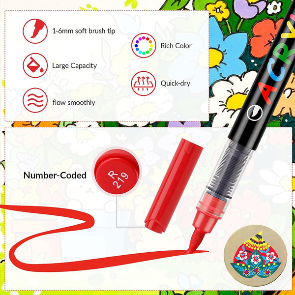 Sakerplus® Acrylic Paint Marker Pen Set