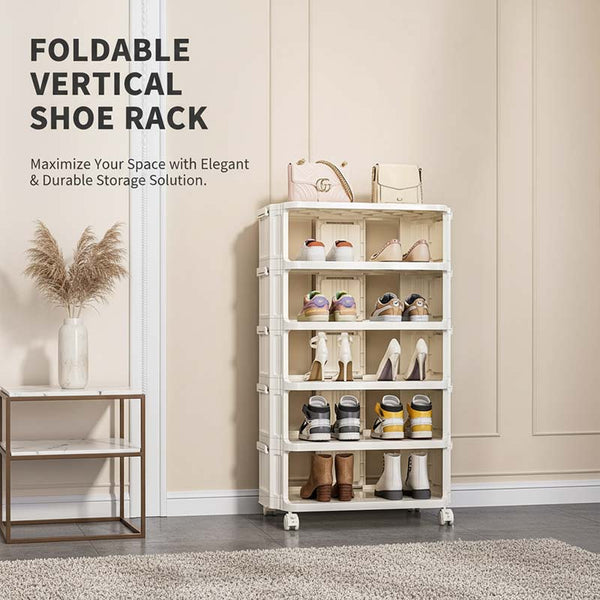 Sakerplus® Vertical Plastic Shoe Rack Organizer