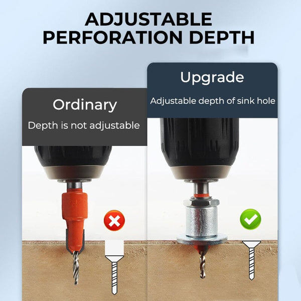 SAKER® Countersink Set with Adjustable Drill Bit