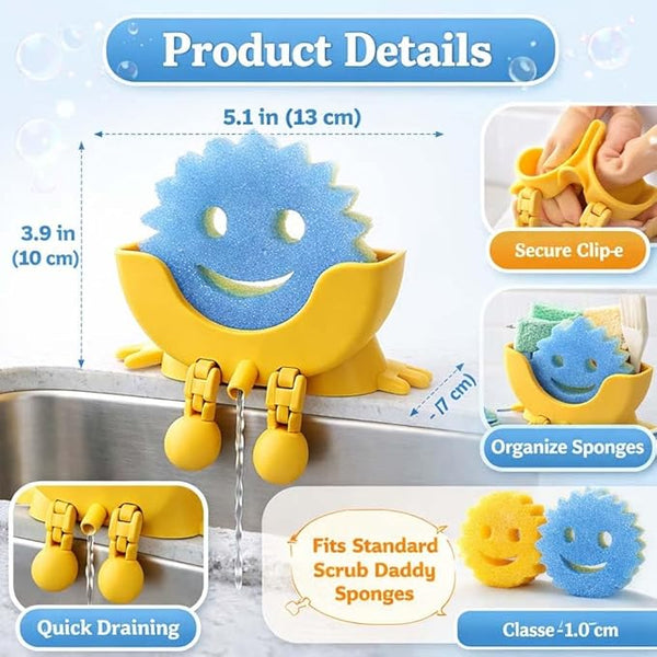 Sakerplus® Cute Smiling Sponge Holder With Drainage